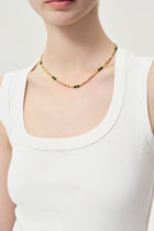Aurea gold-plated malachite necklace