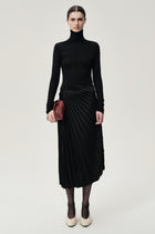 Asymmetrical Pleated Skirt Black