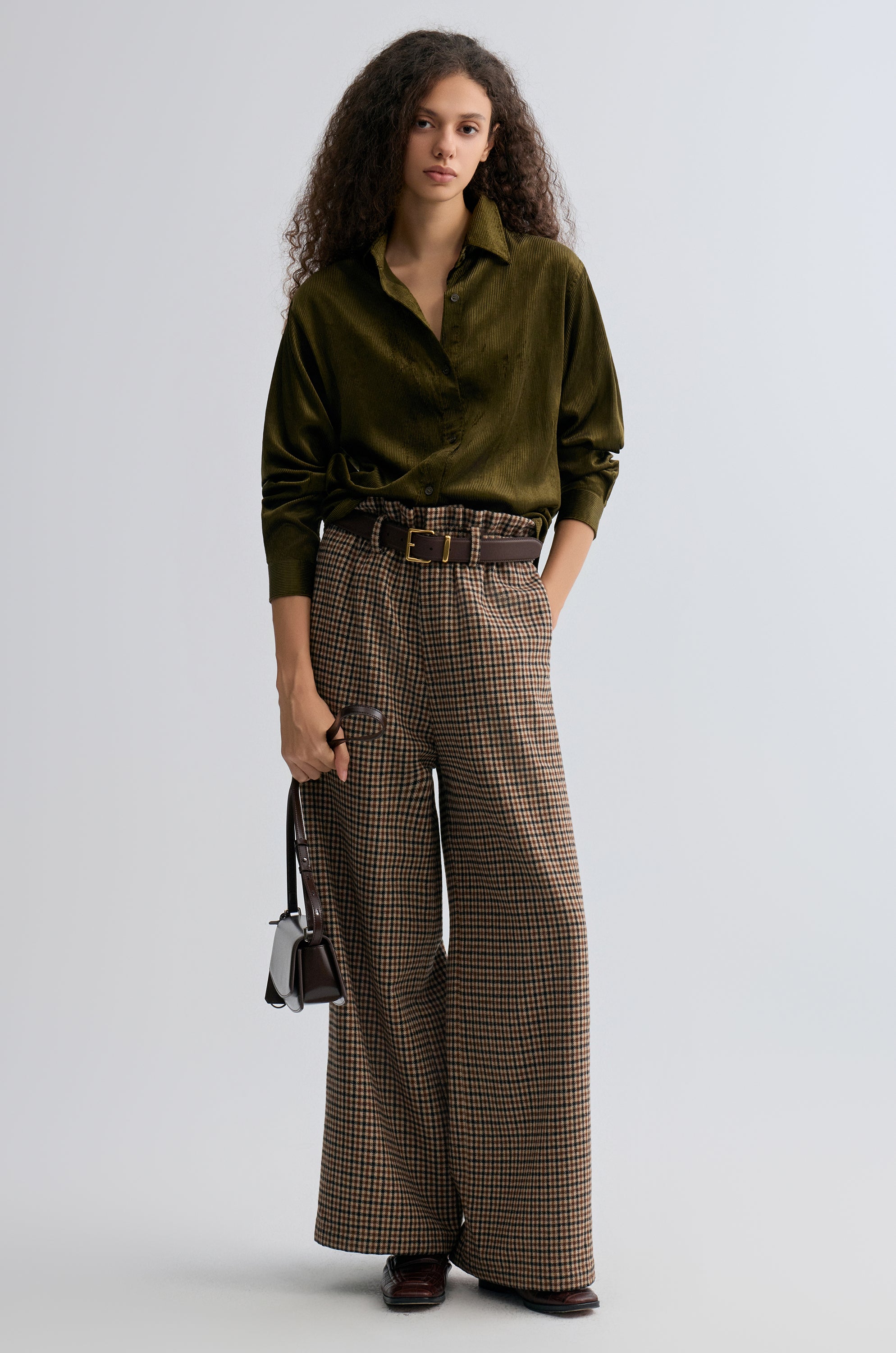Weekend Corduroy Blouse Peat Moss