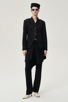 Collarless Sculptural Jacket Black