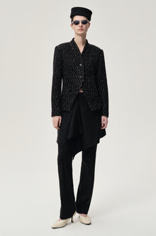 Collarless Sculptural Jacket Black