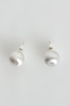 Large Silver Pearl Earrings
