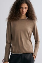 Cloudlike Knit Soft Crewneck Taupe Melange