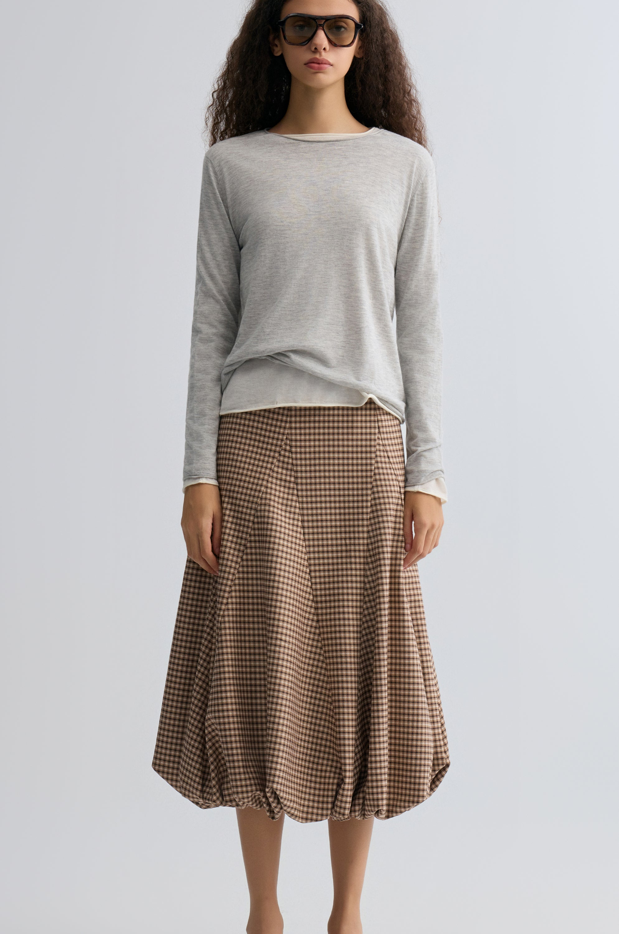 Cloudlike Knit Soft Crewneck Grey Melange