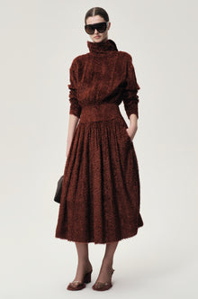 Brushed Trompe-l'œil Dress Cranberry