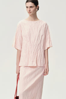 Crinkled Gauze Top Peach