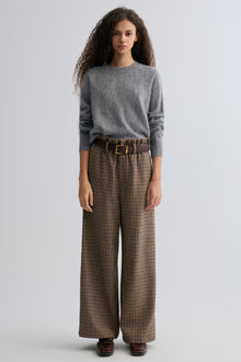 Check Wide-leg Trousers