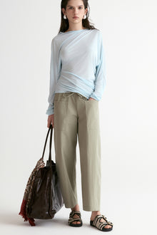 Double Waist Trousers-Khaki