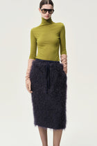 BOUCLÉ Mohair Midi Skirt Midnight