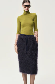 BOUCLÉ Mohair Midi Skirt Midnight