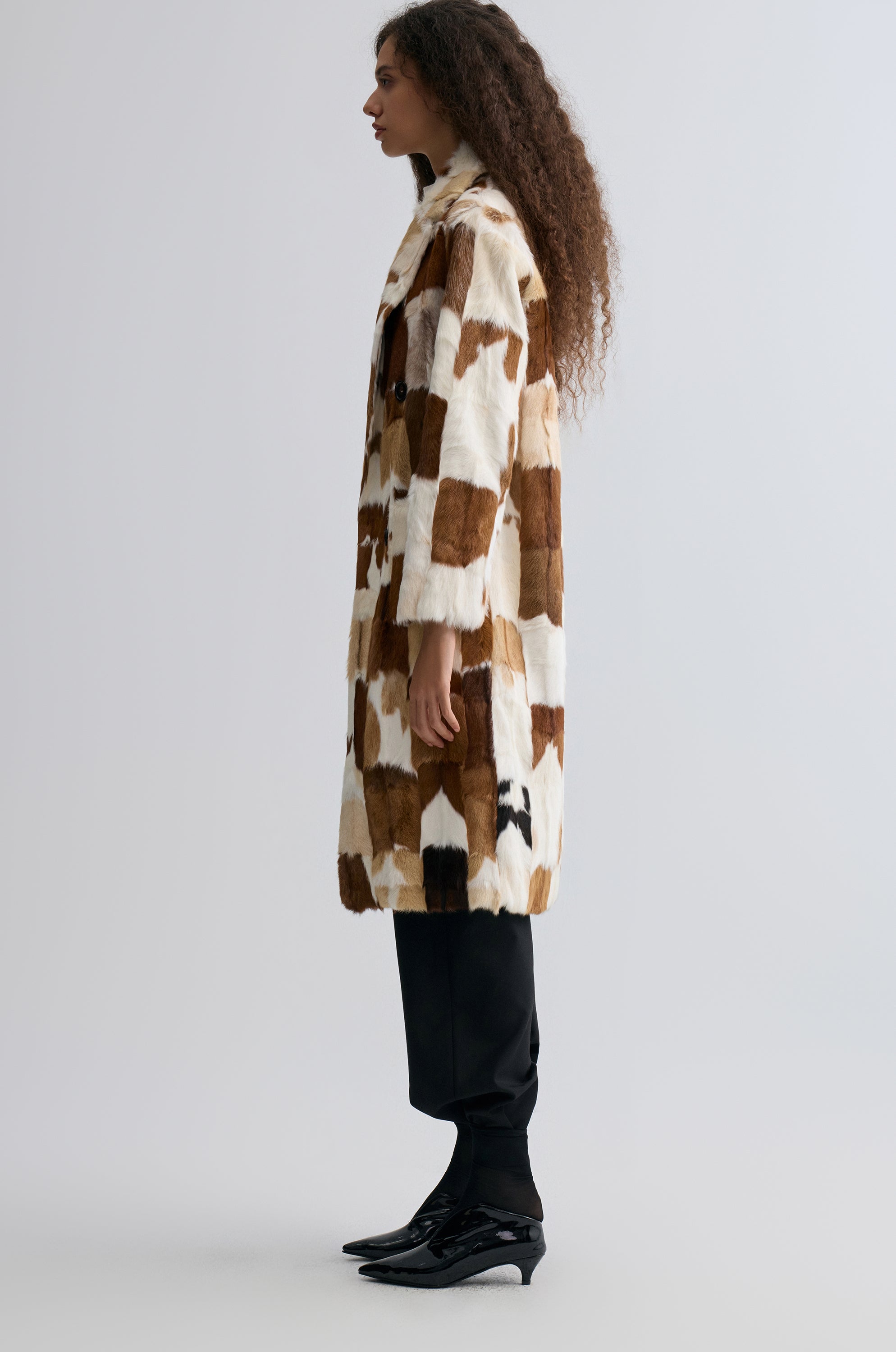 Chevre Patchwork Fur Coat