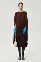 Opera Twisted Jersey Dress Cocoa Brown