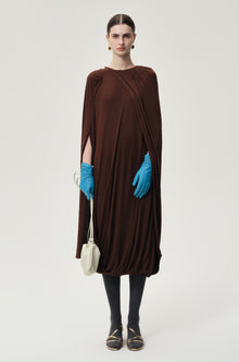 Opera Twisted Jersey Dress Cocoa Brown