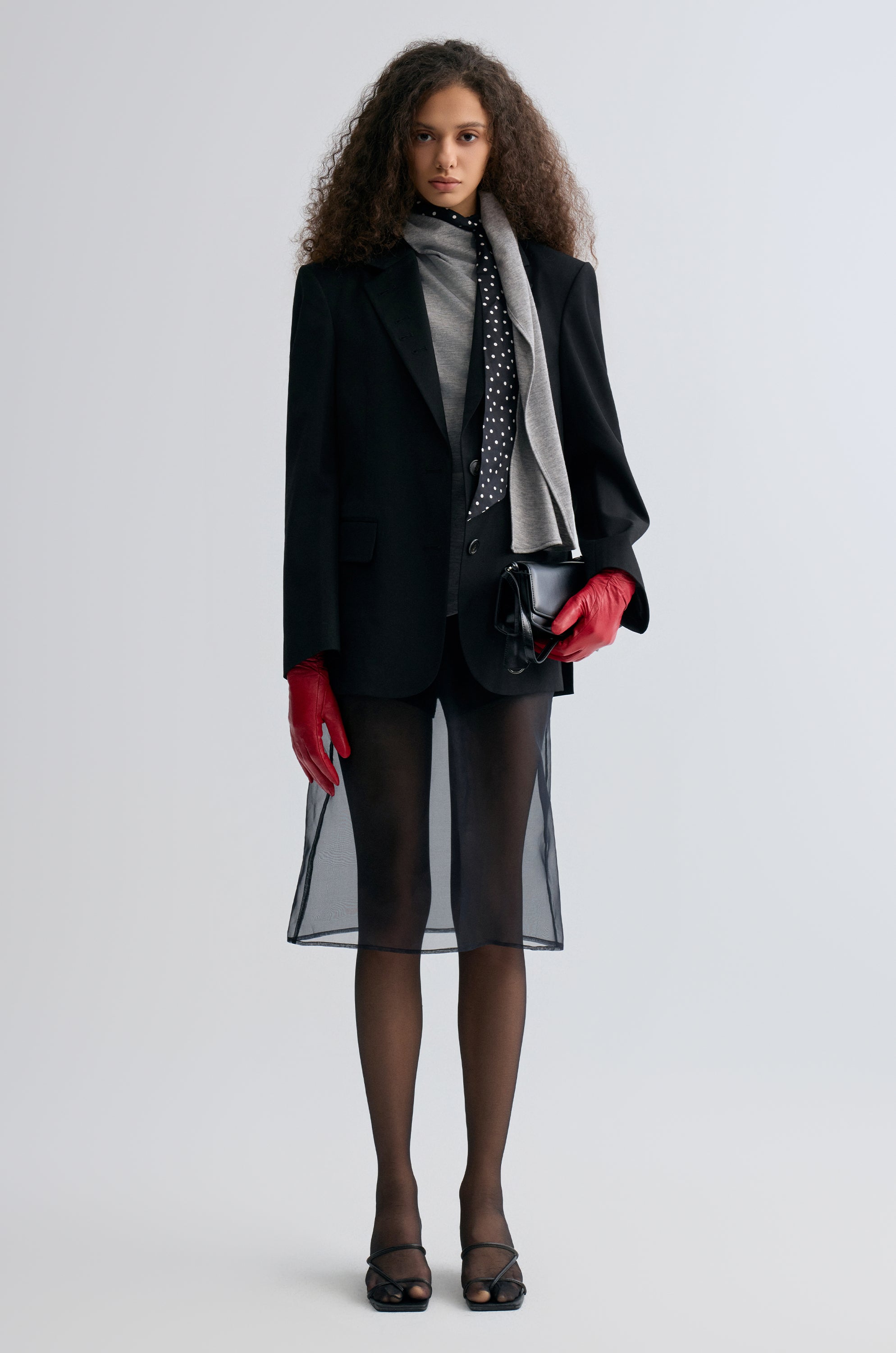 Boxy Single-Breasted Blazer Black