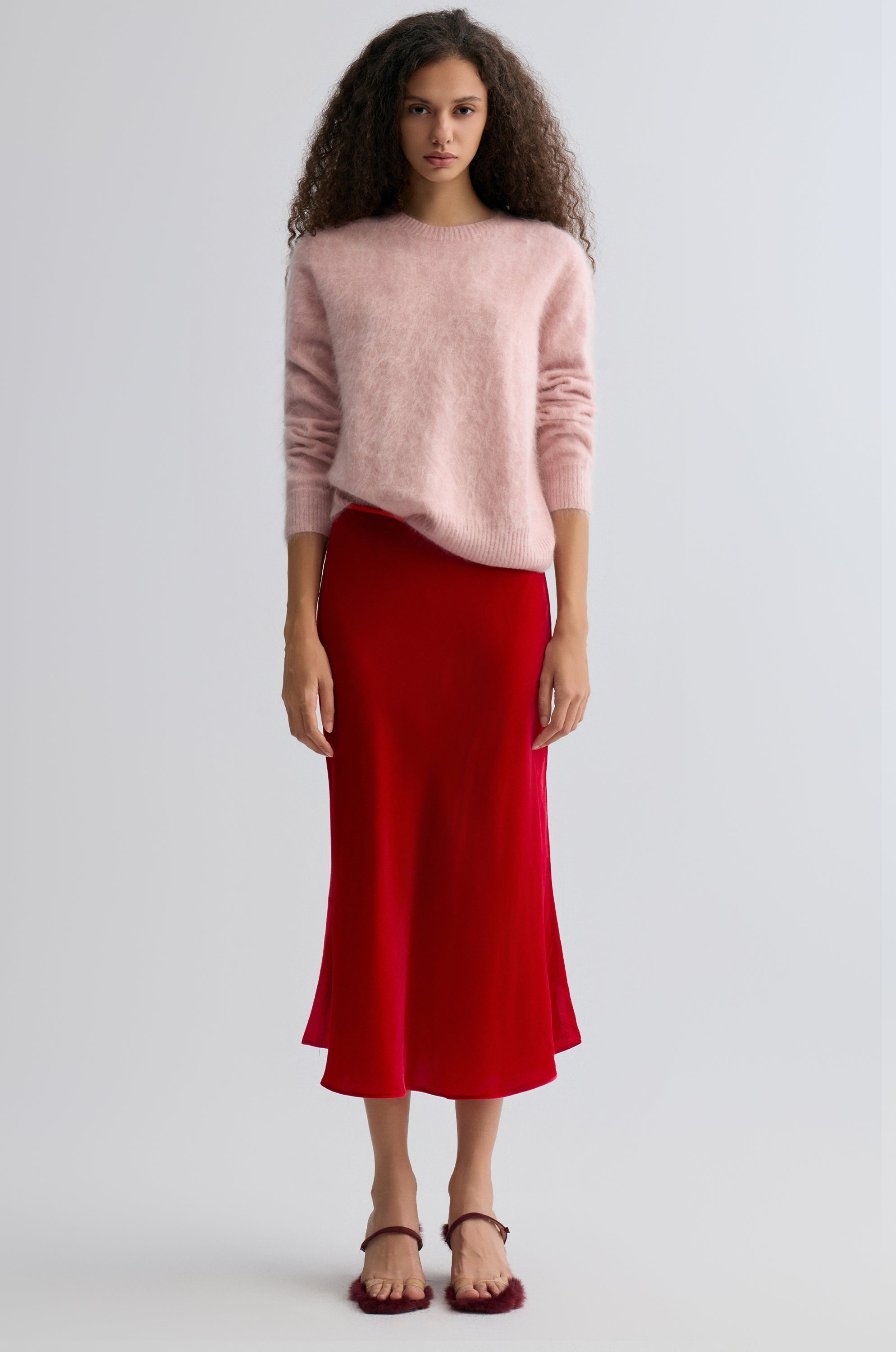 Velvet Mermaid Skirt Crimson