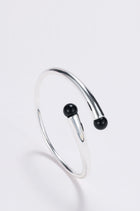 Silver onyx wrap cuff bracelet