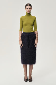 Open-back Wool Jersey Top Olive Green