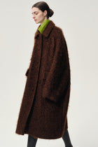 Modernist Mohair Coat Dark Brown