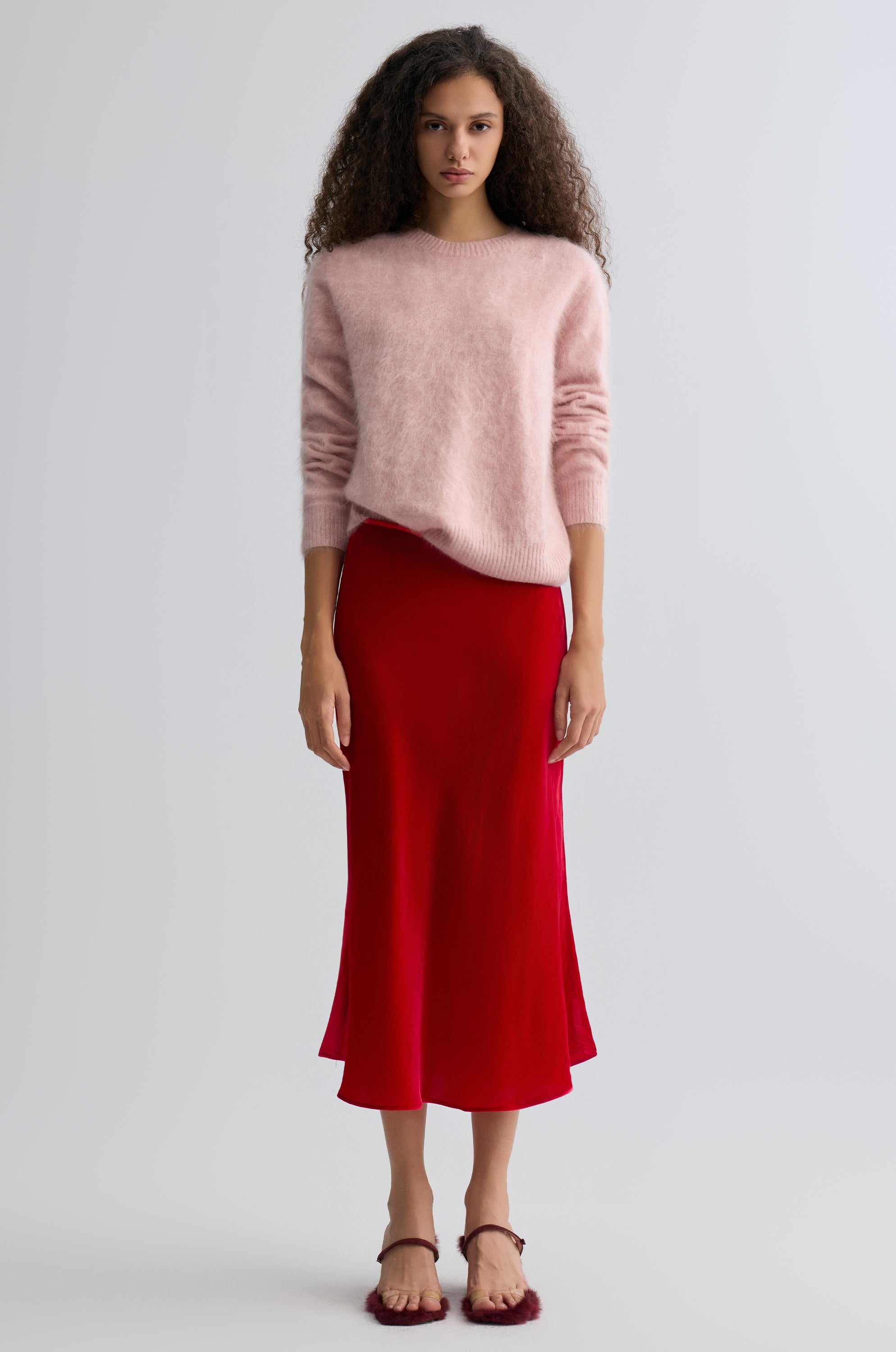 Plush Boxy  Brushed Cashmere Sweater Rosa