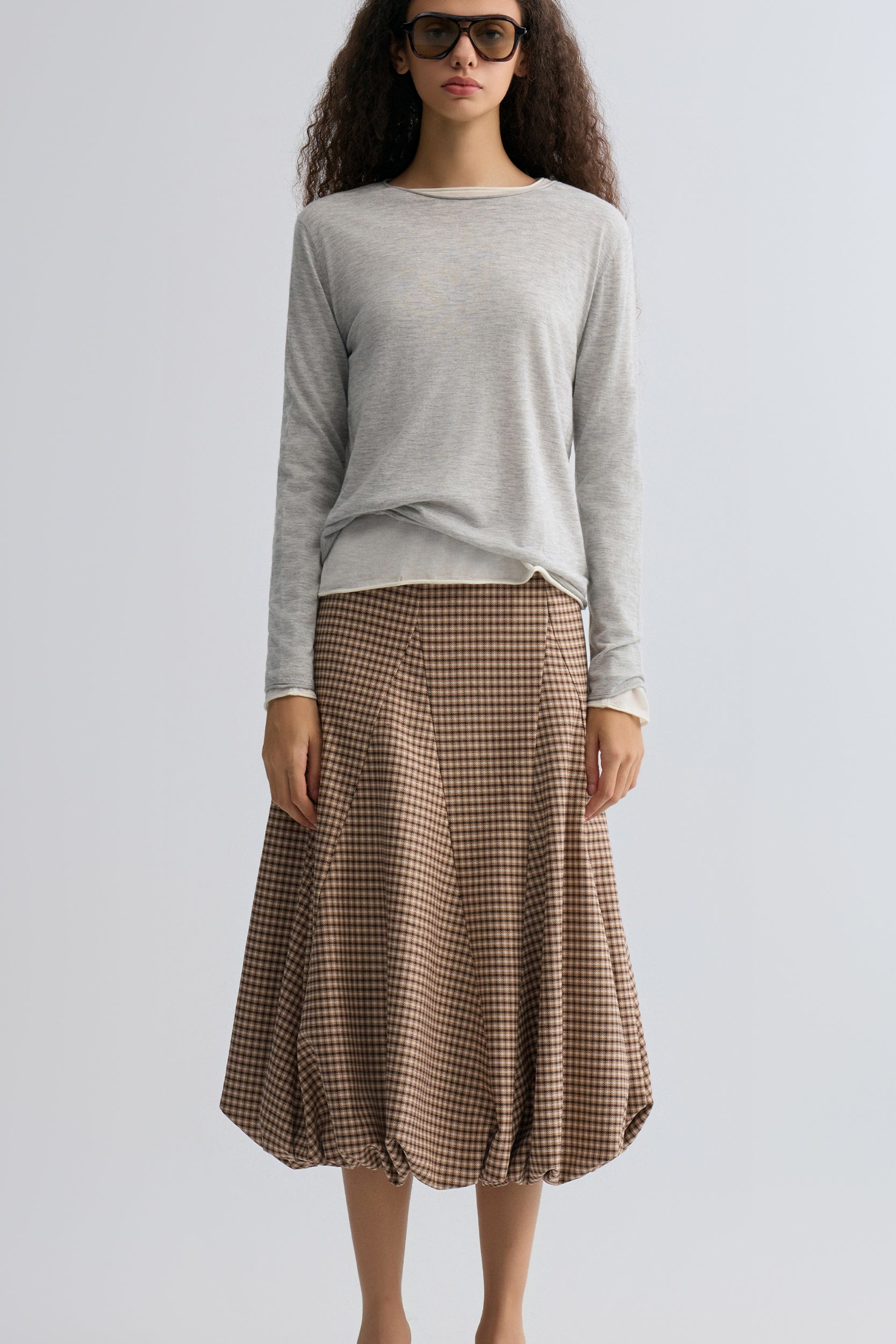 Cloudlike Knit Soft Crewneck Grey Melange