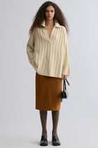 Boyfriend Collar Sweater in wool and yak-blend