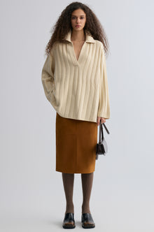 Boyfriend Collar Sweater in wool and yak-blend