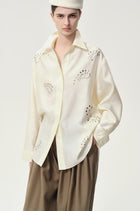 Stud-embellished Shirt Vanilla