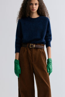 Buttery Boxy Brushed Wool Sweater Navy