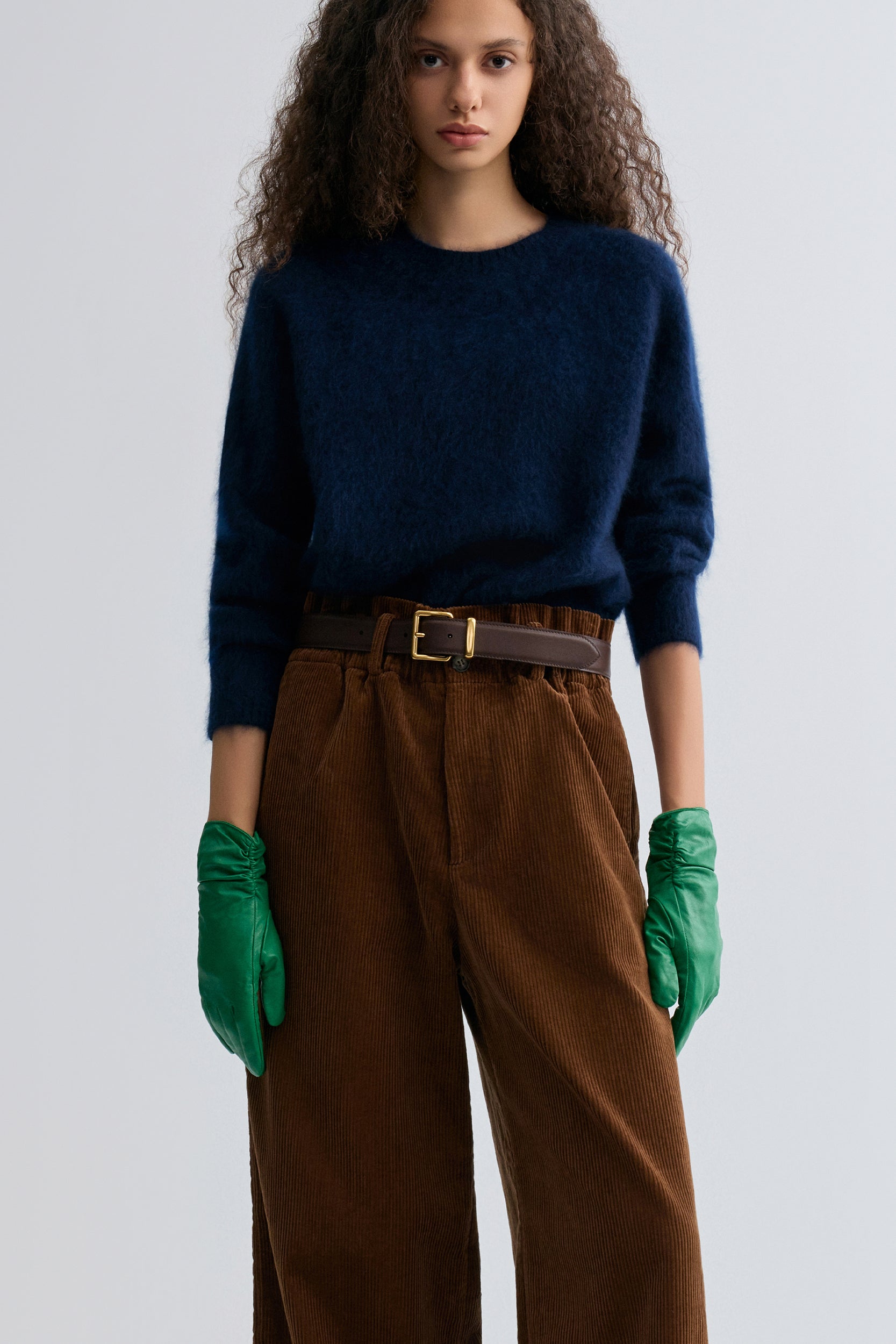 Buttery Boxy Brushed Wool Sweater Navy