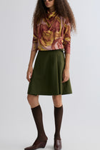 Marlene Belted Gabardine Skirt