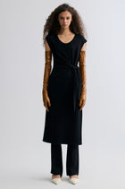 Knot-detail Knitted dress in Merino Wool Black
