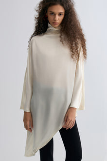 Asymmetric Slouch-neck Blouse Cream