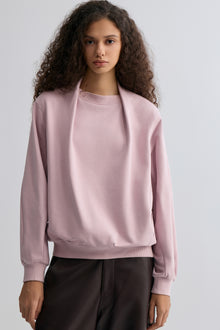 Cotton Panelled Sweater Lilac