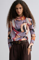Verve Cowl Jersey Top Mauve
