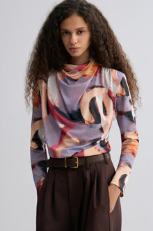 Verve Cowl Jersey Top Mauve