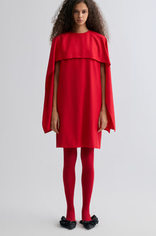 Opera Cape Dress Crimson