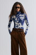 Shadow Long Sleeve Turtleneck Top Navy