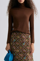 Wholegarment Fine Turtleneck Rust