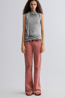 Corduroy Flared Trousers Abobe Rose