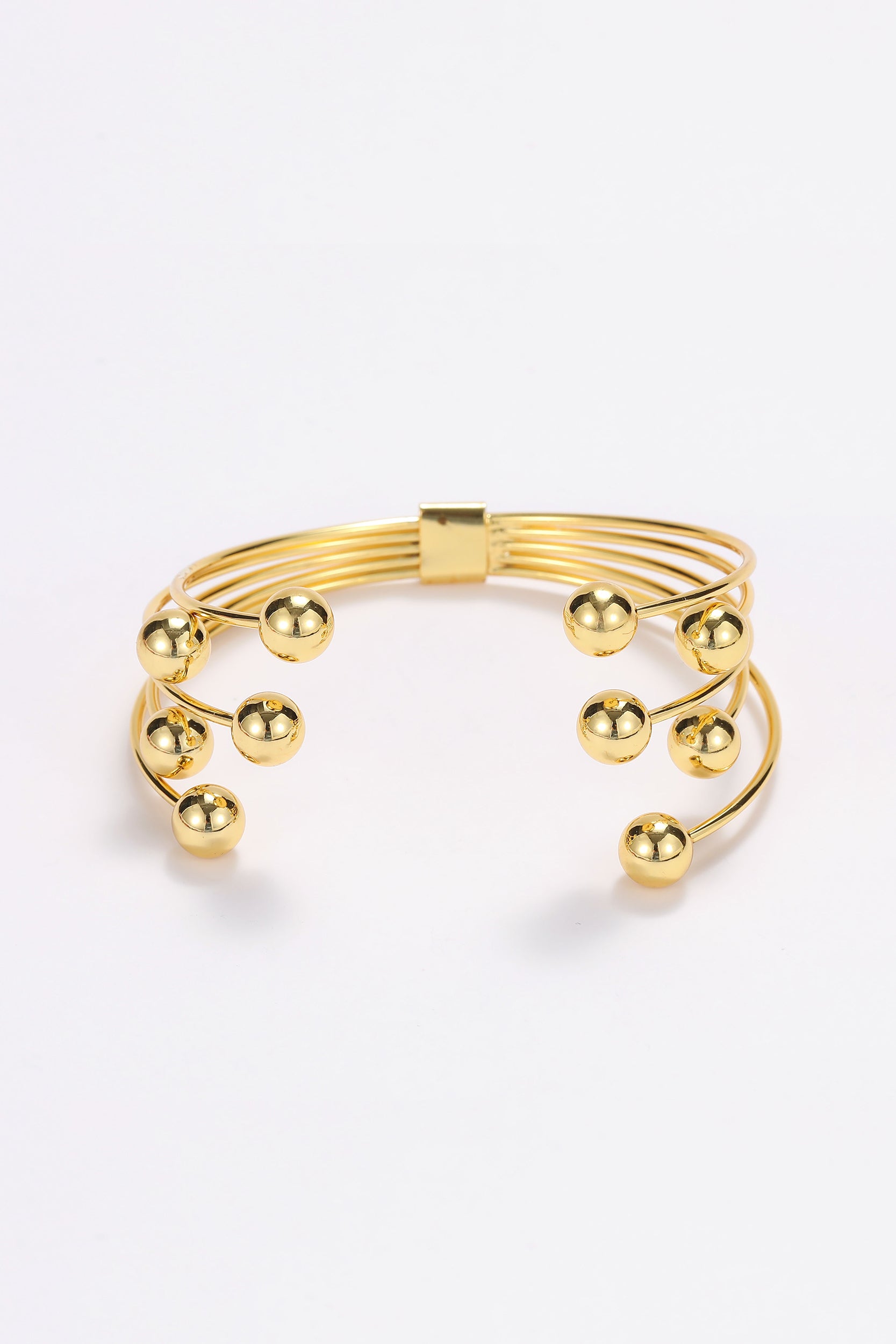 Sphere hinge cuff bracelet Gold