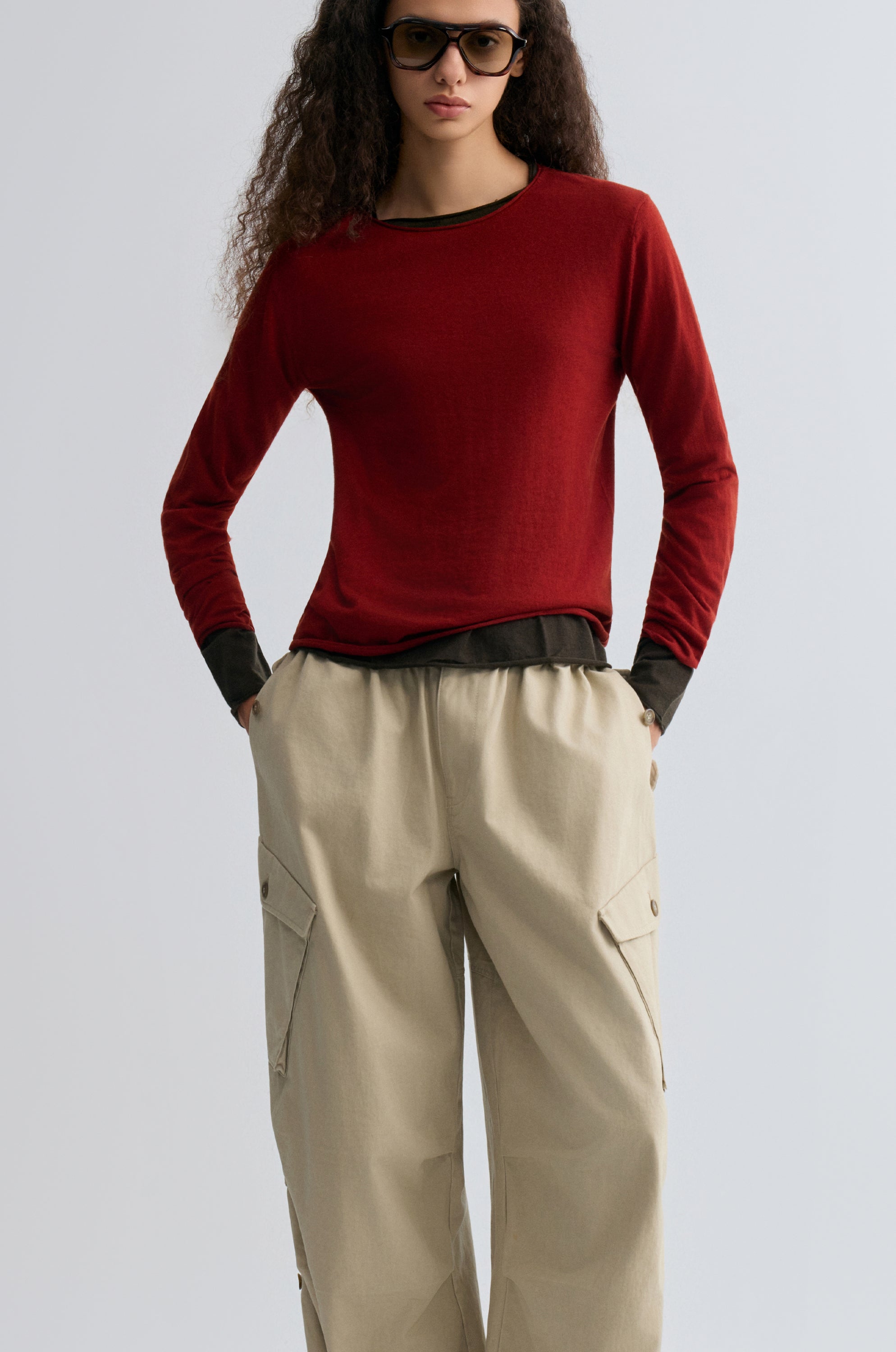 Cloudlike Knit Soft Crewneck Ruby Red