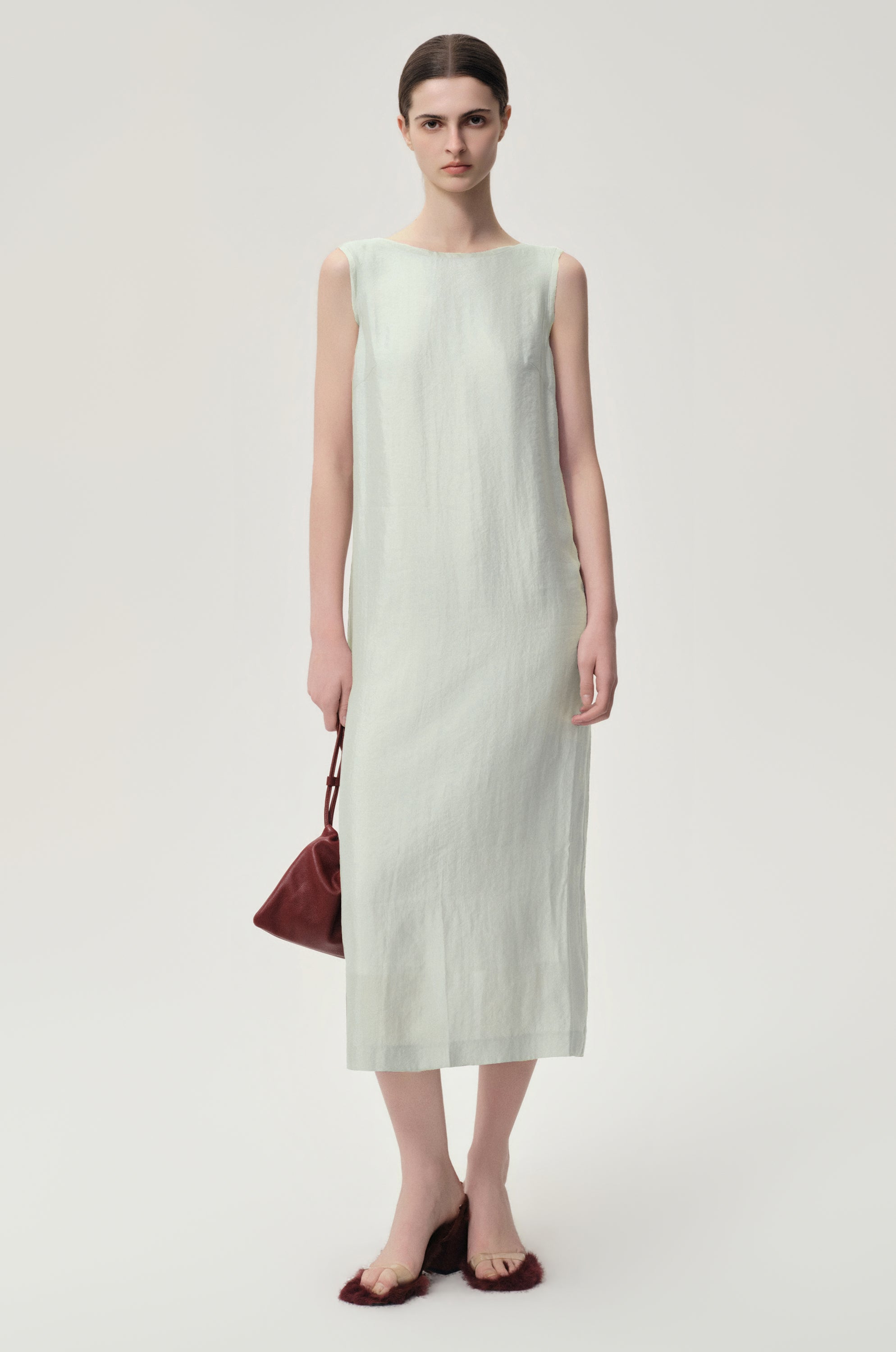Sleeveless Open-back Maxi Dress Dust Mint