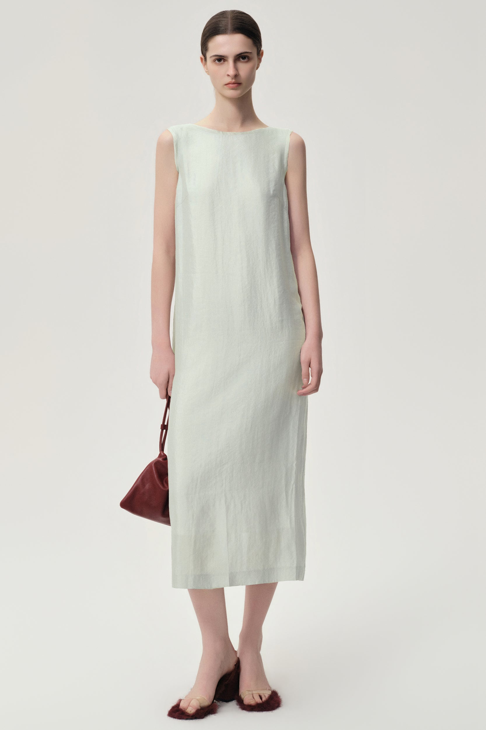 Sleeveless Open-back Maxi Dress Dust Mint