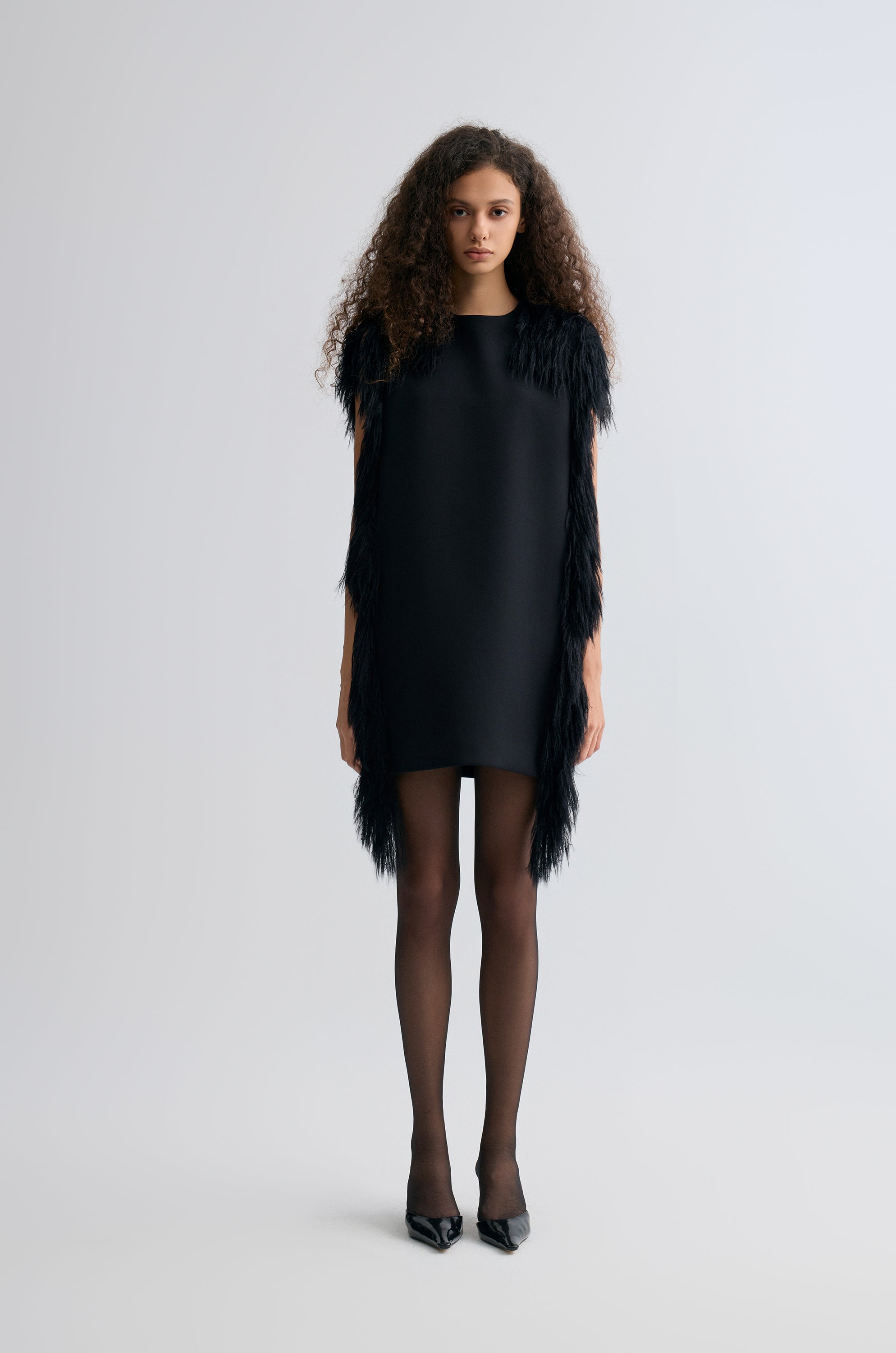Side-Trim Wool Dress
