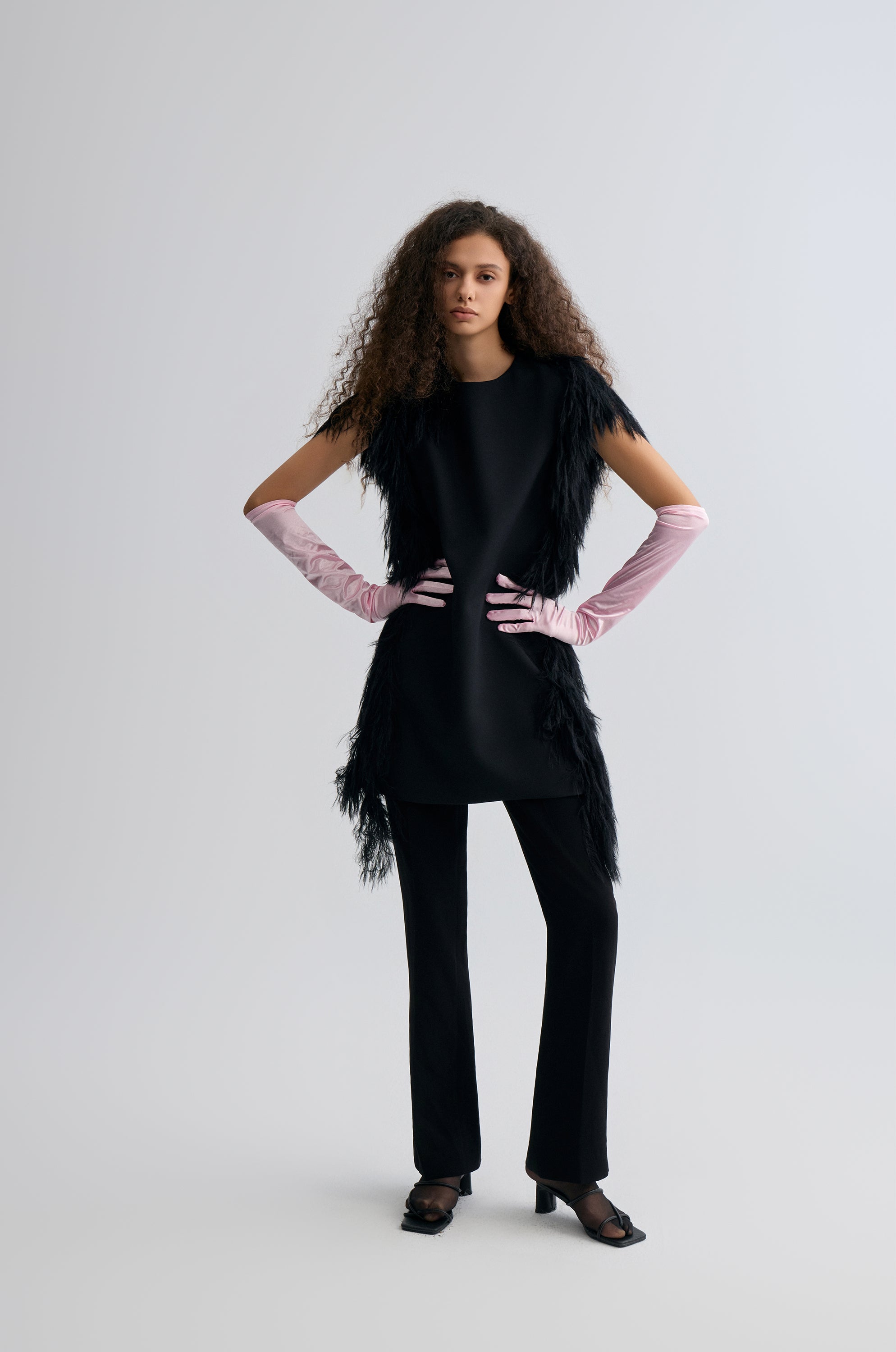 Side-Trim Wool Dress