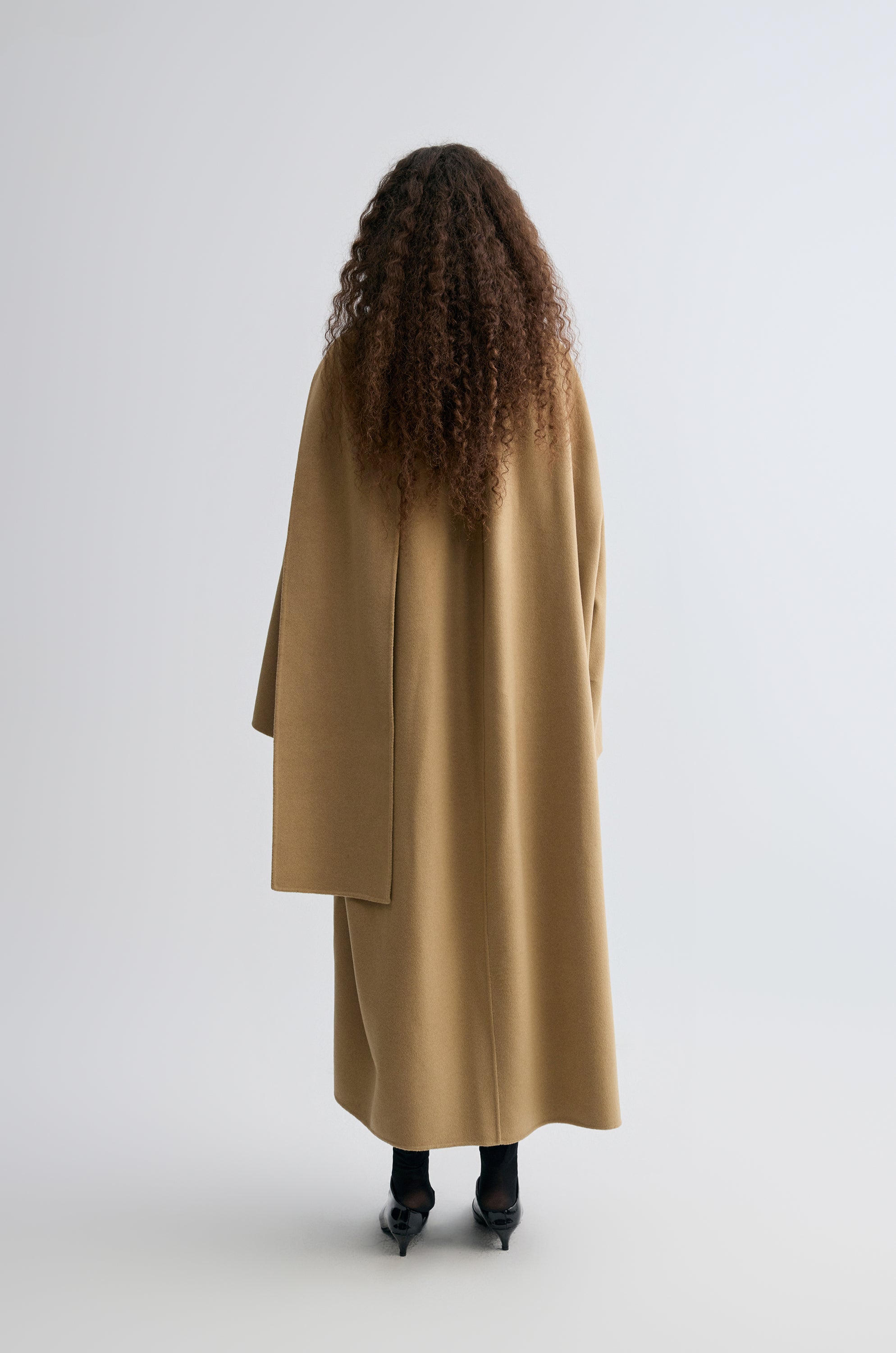 Oversized Double-faced Scarf Coat Hazel