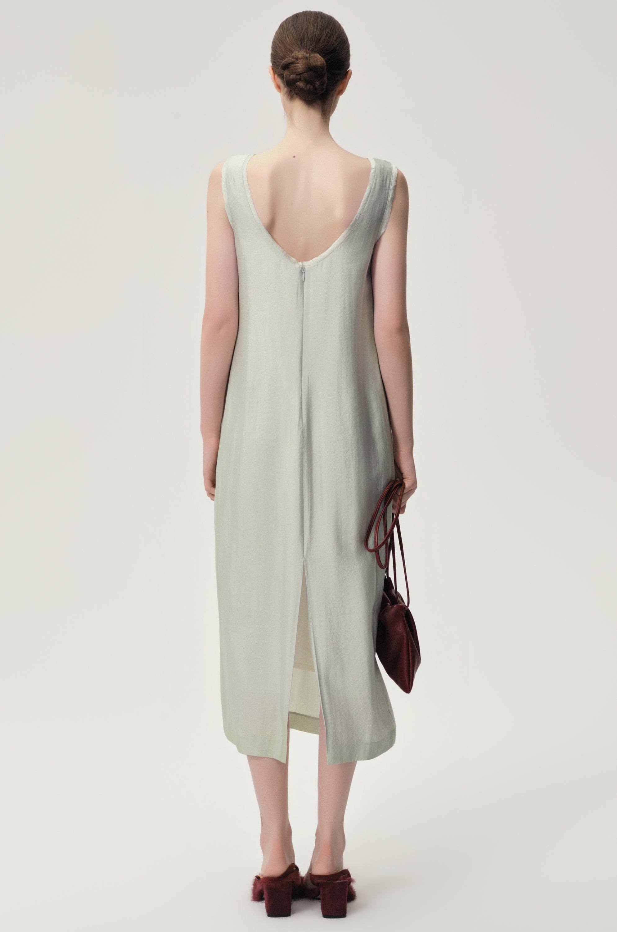 Sleeveless Open-back Maxi Dress Dust Mint