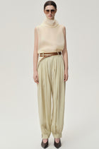 Silk Organza Turtleneck Top Butter