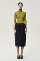 BOUCLÉ Mohair Midi Skirt Midnight