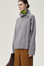 Vicky Turtleneck in Wool and Cashmere Grey Melange